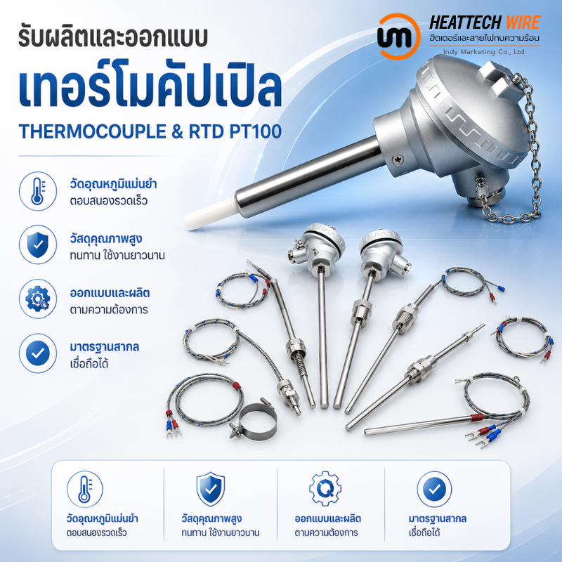 รับผลิตเทอร์โมคัปเปิลและ RTD PT100 สำหรับงานอุตสาหกรรม